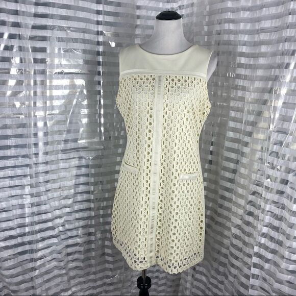 Linea Domani Eyelet Cream Color Dress - Picture 1 of 8